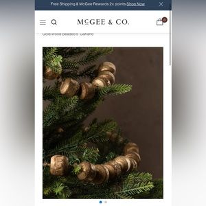 Set of 3 McGee & Co Dupe Gold Wood Beaded Garland
